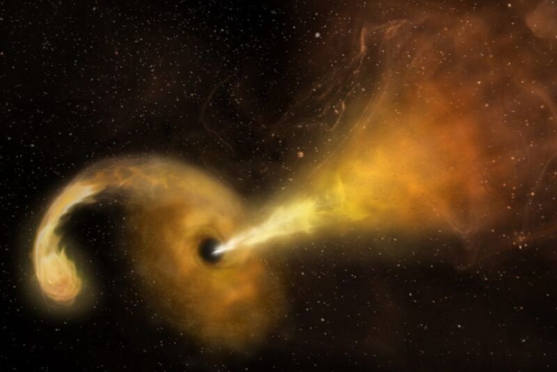 Radio astronomers scouring the archives spotted black hole devouring a star