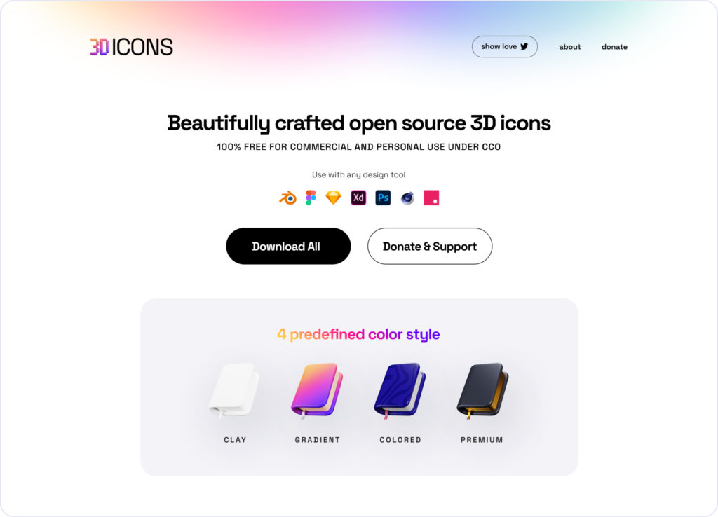 Open-Source 3dicons Library: Case Study And Free Downloads