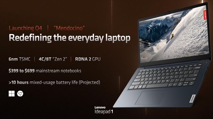 AMD Announces Mendocino APU: 6nm Mainstream Mobile Zen 2 Laptop Chip Coming In Q4