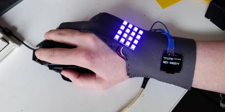 A Color Sensing Glove That Sends the HEX Code to a Computer Program #WearableWednesday