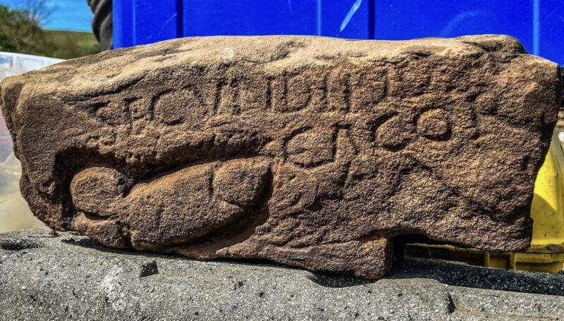 Ancient Roman soldier carved a phallus with a personal insult in this stone