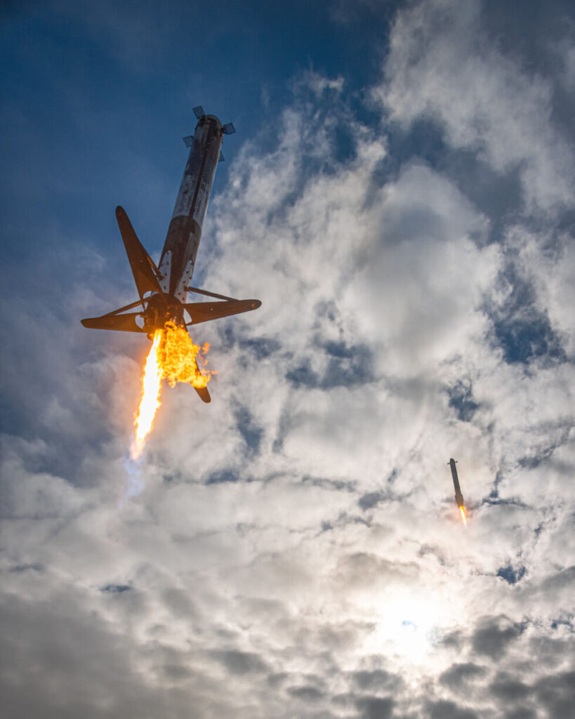 The close-up view of two Falcon rockets landing is as majestic as you think