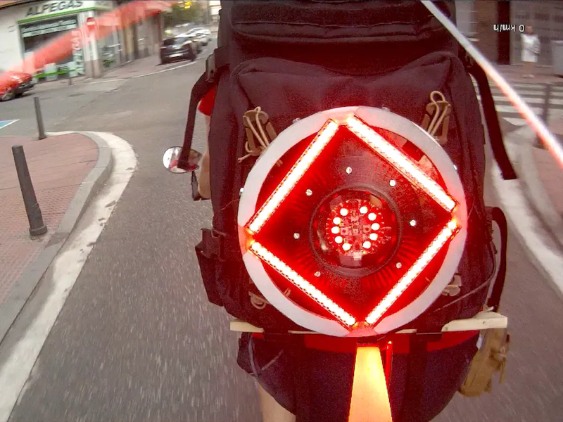 Brake Light and Turn Signals for Backpacks`