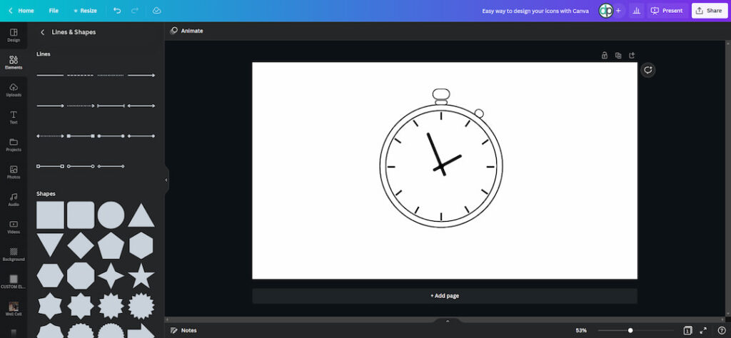 Easy way to design your icons with Canva