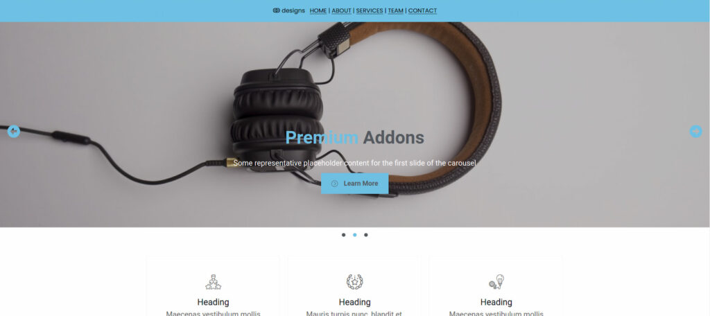 One page scroll fixed top menu free Elementor template