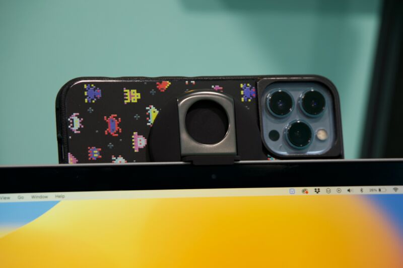 Belkin makes MagSafe iPhone mount for desktop owners who want a better webcam