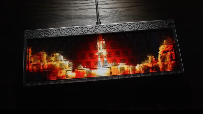 This mechanical keyboard has a dazzling, distracting display under its keys