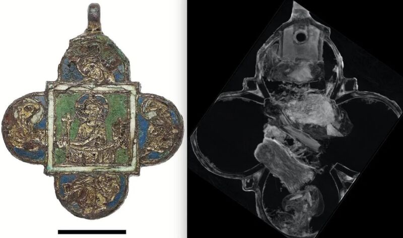 Neutron imaging revealed the secrets of this gold-plated medieval pendant