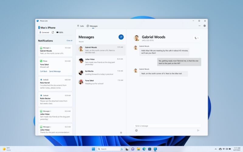 Windows 11’s limited iMessage integration has publicly launched