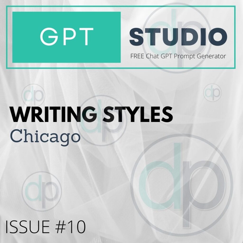 Chicago style of writing for Chat GPT