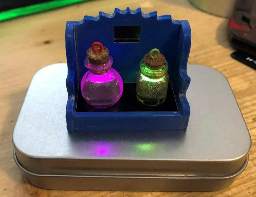 Colorful Battery Powered Mini Potion Pendant With Charging Shelf #WearableWednesday