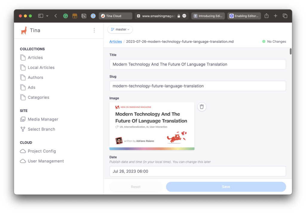 How Smashing Magazine Uses TinaCMS To Manage An Editorial Workflow