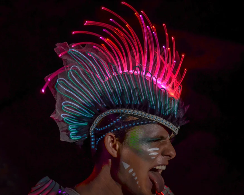 Fiber Optic Sea Warrior #WearableWednesday #ElectronicHalloween
