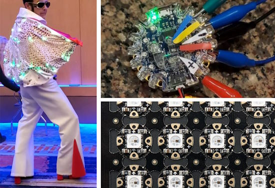 A NeoPixel-lit Elvis Cape #Halloween #Wearables #Cosplay