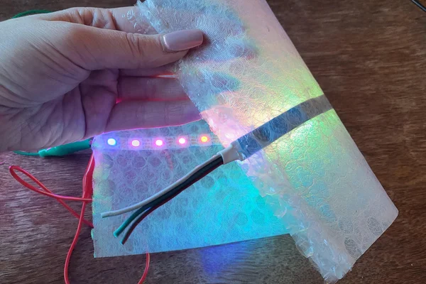 Transform Bubble Wrap into LED Fabric #WearableWednesday