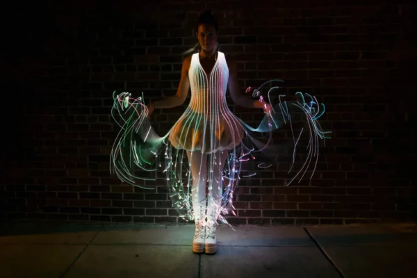 A Beautiful Dress Enhanced with Fiber Optics #WearableWednesday