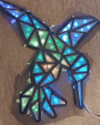 Making faux stained glass LED art for denim wearables
