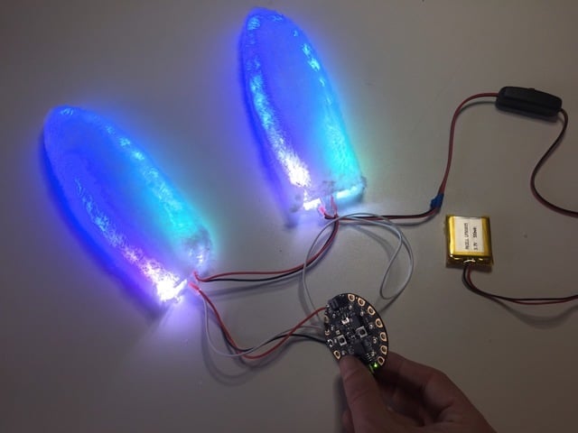 Impress Your Egg Hunters with Bunny Ears Using MakeCode #Easter #Wearable