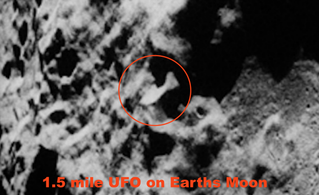 1.5 Mile Long UFO Docked In Crater On Earths Moon, UFO Sightings Daily