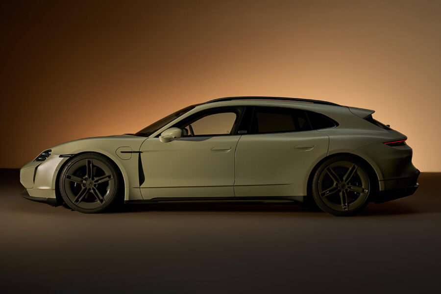 Porsche Painted a 938-HP Taycan Sport Turismo Olive Drab to Match a London Clubhouse
