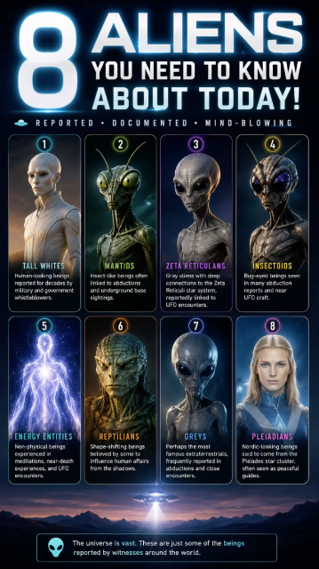 8 Alien Beings Described In UFO Encounters, UFO UAP paranormal sighting news 👽 wow!