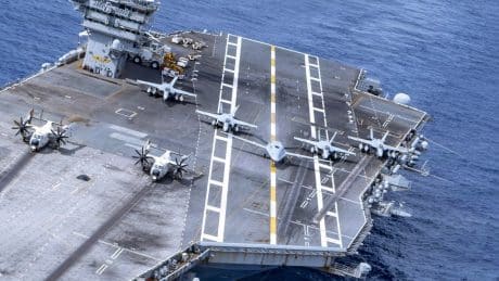 MQ-25 Stingray Demonstrator Seen Embarked on USS Nimitz