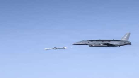 YFQ-44A CCA Fires AIM-120 AMRAAM for the First Time