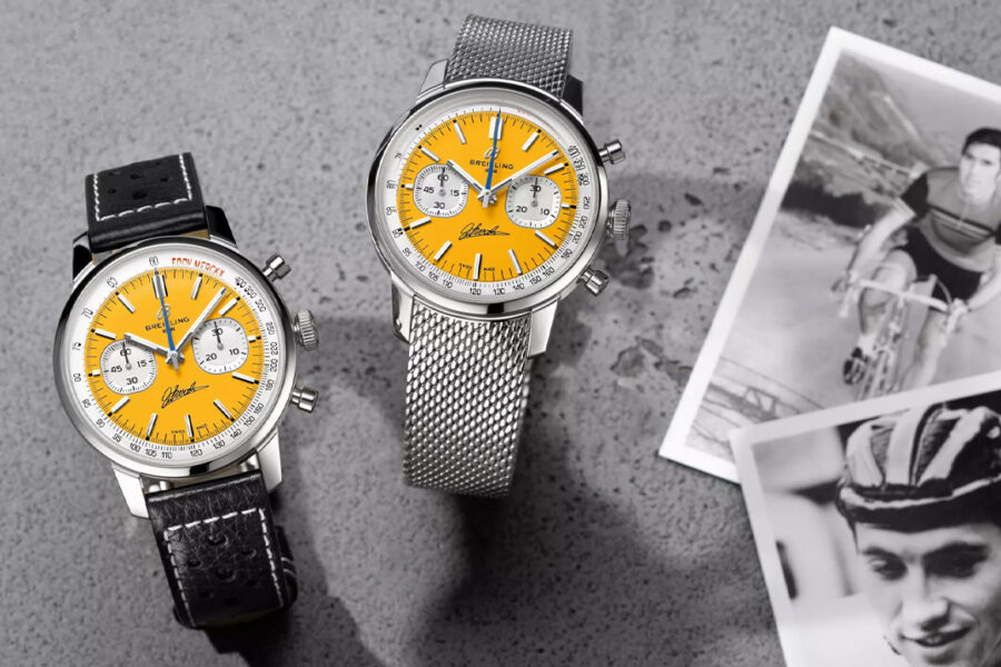 Breitling Dresses Its Top Time Chronograph in Tour de France Yellow to Honor Eddy Merckx
