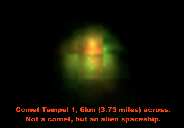 I found a UFO In a NASA photo of Comet Tempel 1, its half as big as Manhattan, NY, UAP Sighting News.
