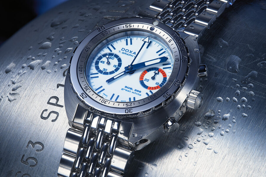 Doxa’s Reborn T.Graph Chronograph Gets a Fully Lumed ‘Great White’ Dial