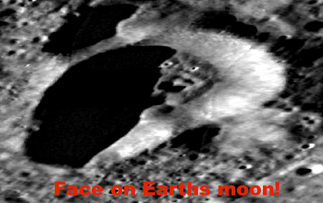 Another face in a crater on Earths moon, but this time it has human eyes! UFO UAP Sighting News. VIDEO!
