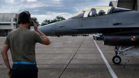 DARPA and USAF Fly F-16 with VENOM Autonomy Modification