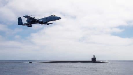 A-10 Flies Armed Airborne Escort in Exercise with a Ballistic Missile Submarine