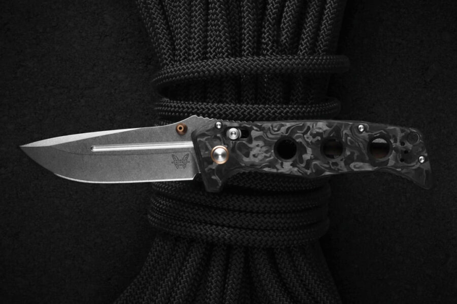 Benchmade Wraps the MagnaCut Adamas Tactical Knife in Marbled Carbon Fiber