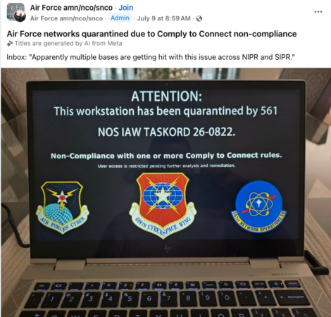 Air Force Cracks Down on Non-Compliant Computers and Software