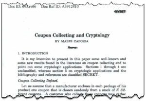 NSA Releases 1966 Secret Study on “Coupon Collecting and Cryptology” After Nine-Year FOIA Wait