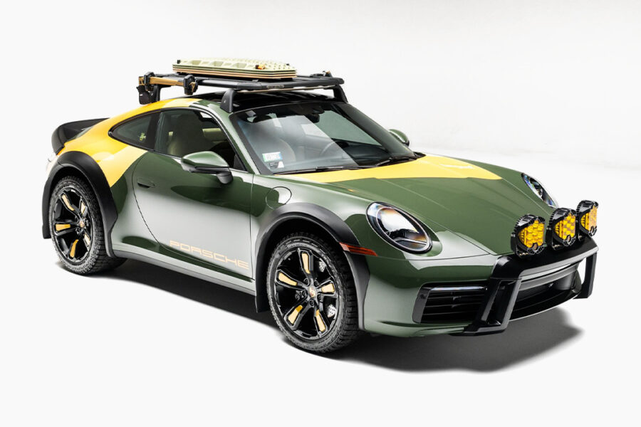 A Chicago Design Firm Just Built Its Own 911 Safari Off-Roader with an Axe Strapped To The Roof