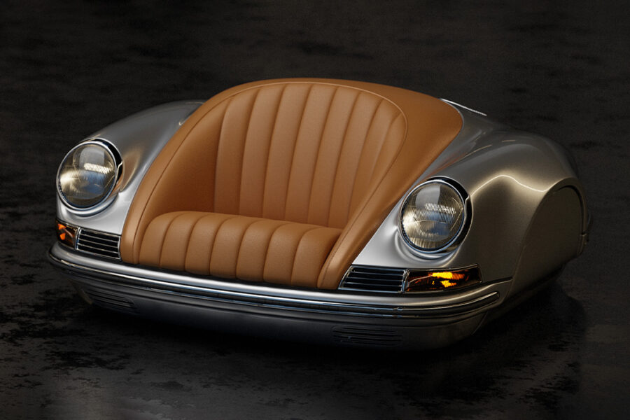 Arkadia-Life Turned the Vintage Porsche 911 Into a One-Seat Sofa With Working Headlights