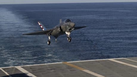 F-35C Lands for the First Time on a Ford-Class Aircraft Carrier